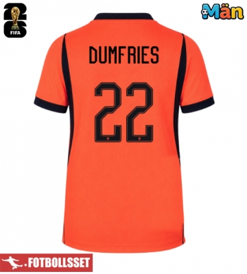 Nederländerna Denzel Dumfries #22 Hemmatröja VM 2026 Kortärmad